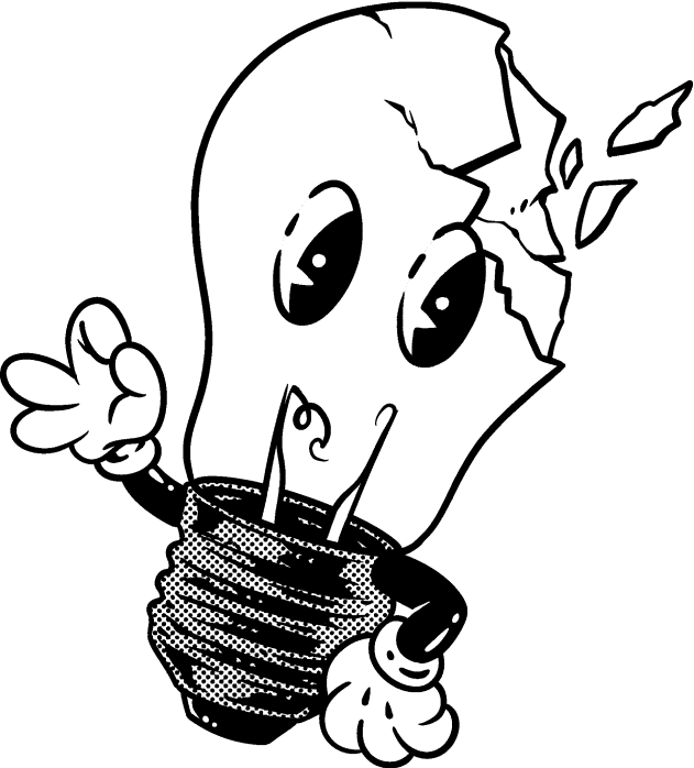 broken light bulb illustration